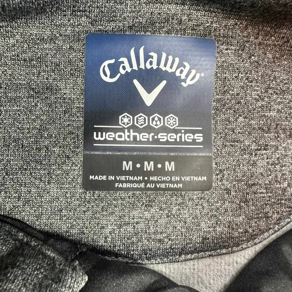 Callaway Golf‎ Weather Series Quilted Full Zip Jacket Mens Medium Gray Black